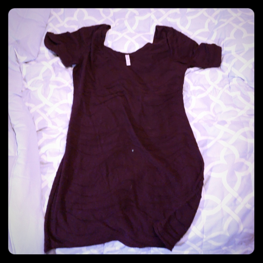 Purple curvy mini dress